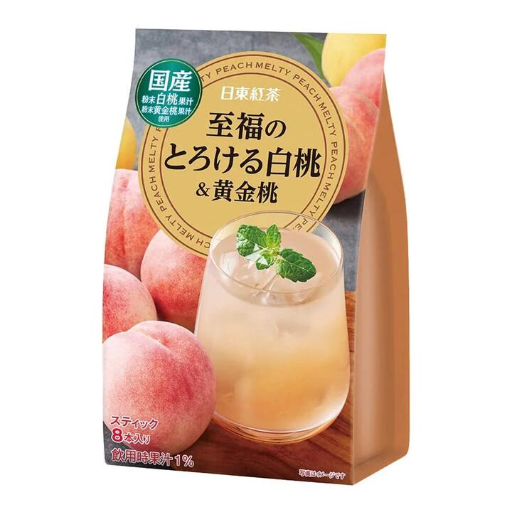 Nittoh Royal Milk Tea White Peach & Golden Peach Flavor - 10 Sticks, 76g