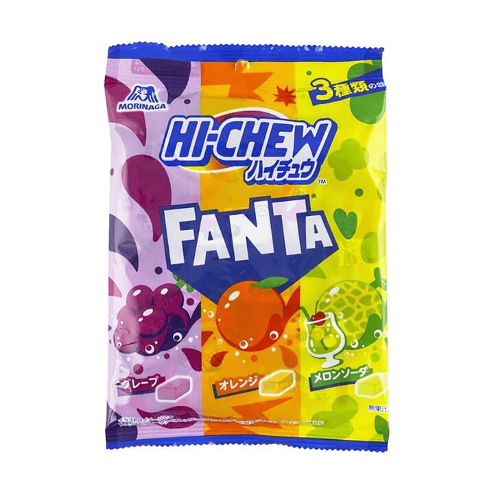 Morinaga Hi-Chew Fanta Soda Chewy Candy - Grape, Orange & Melon Flavors, 68g