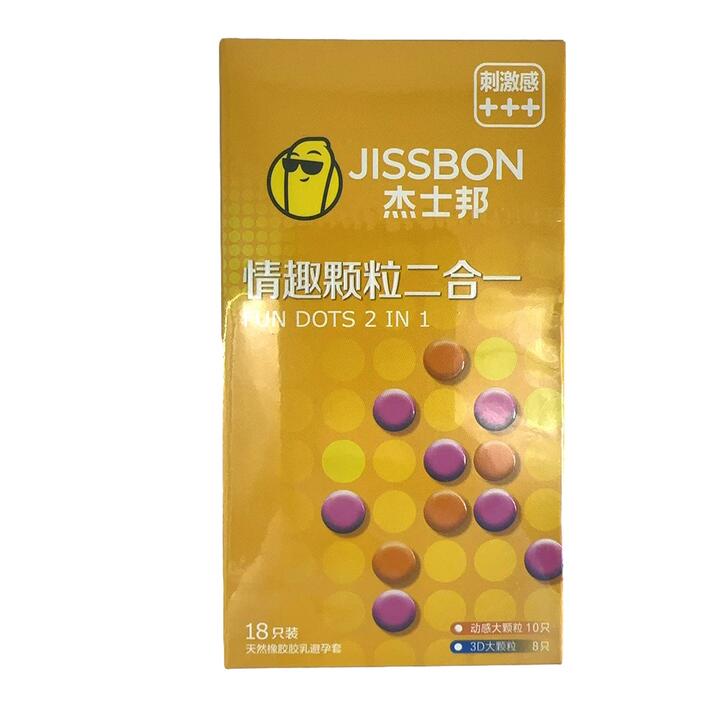 Jissbon Fun Dots 2 in 1 Condoms - 18 Pieces