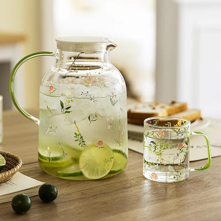 Modern SweetHome High Borosilicate Glass Cold Water Pitcher 1300ml