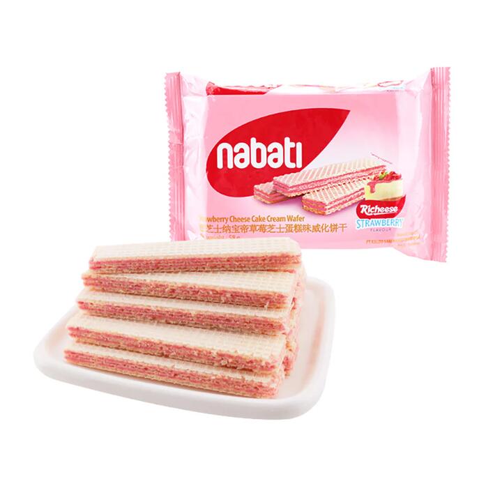 Richeese Nabati Strawberry Cheese Cake Cream Wafer - 56g
