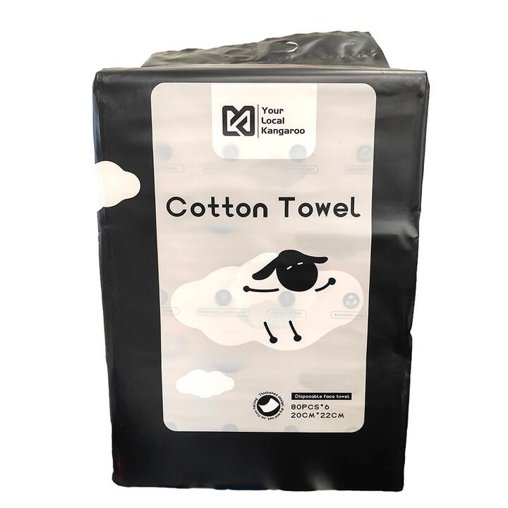 Little Sheep Cotton Soft Pearl Pattern Face Towels - 80 Sheets x 6 Packs