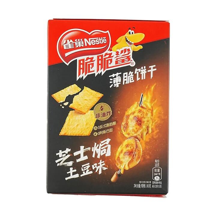 Nestle Crispy Shark Thin Biscuits - Cheese Baked Potato Flavor, 80g