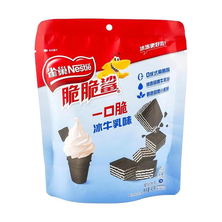 Nestle Crunch Shark Bite-Sized Ice Milk Flavor Wafer Biscuits - 45g