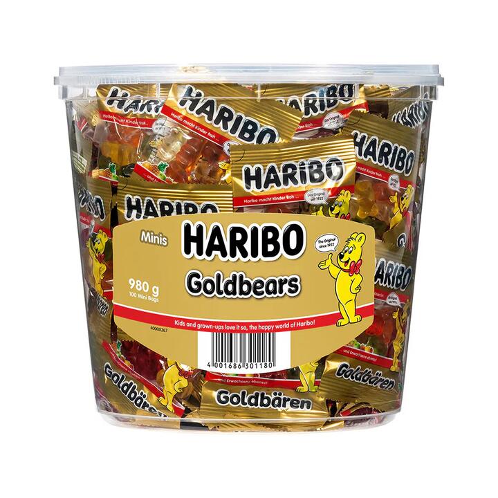 Haribo Goldbears Minis - 100 Mini Bags, 980g