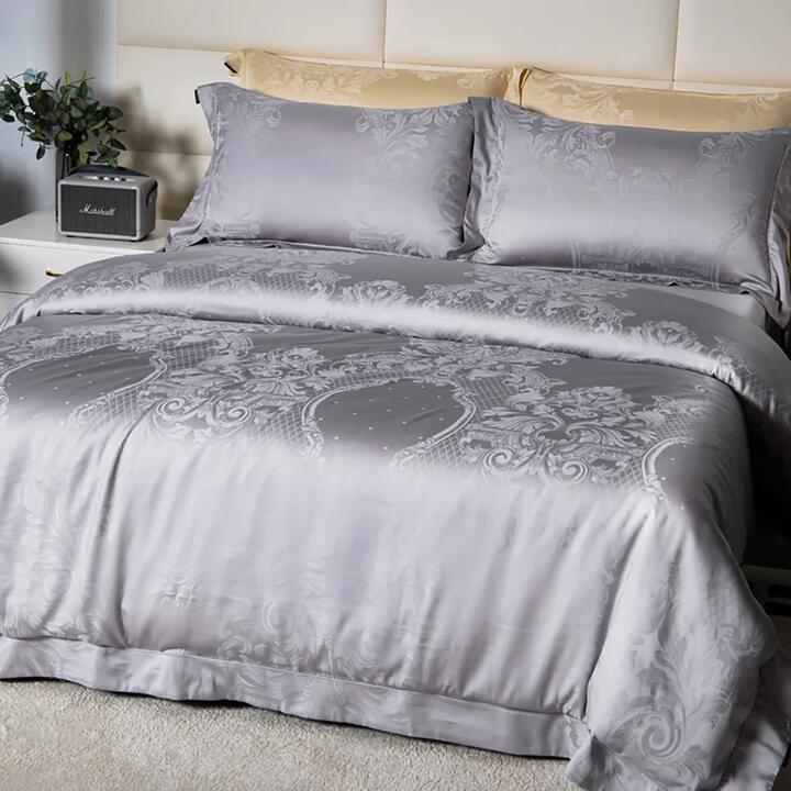 Heartin Navilite Bedding Set - Moonlight Gray, King Size, Includes 2 Pillows