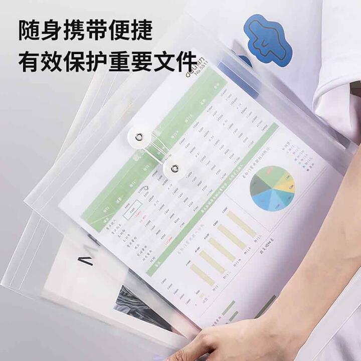 Deli A4 Transparent Document Bag with White String Closure