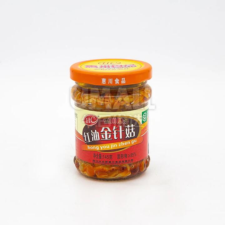 Huichuan Spicy Enoki Mushrooms in Chili Oil - 145g