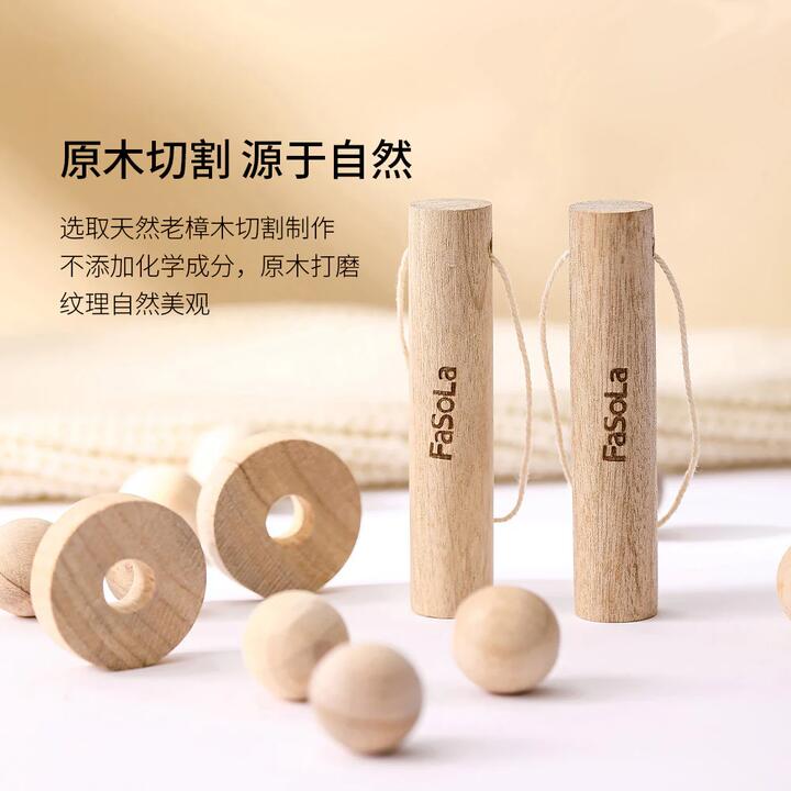 FaSoLa Natural Camphor Wood Rings - 5 Pieces