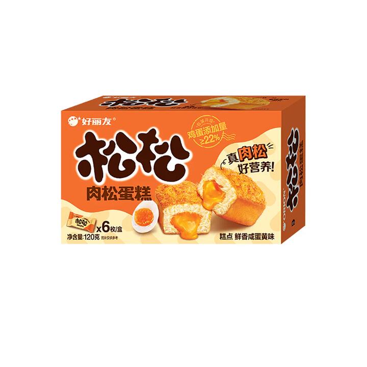 Orion Flossy Cake with Salted Egg Yolk Flavor - 6 Pieces, 120g