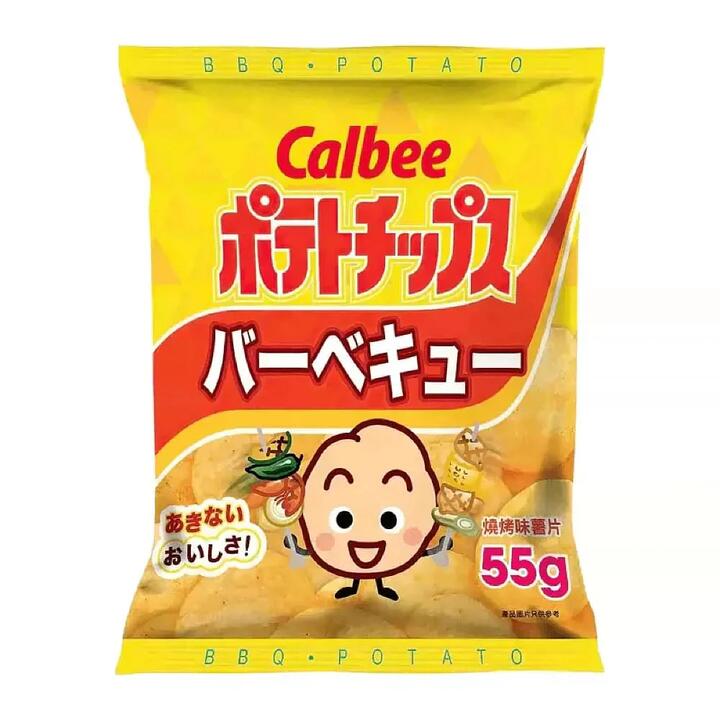 Calbee BBQ Flavored Potato Chips - 55g