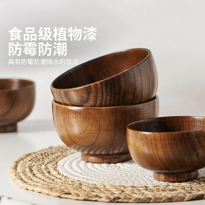 Modern SweetHome Japanese Wooden Soup Bowl - 5.5 Inch