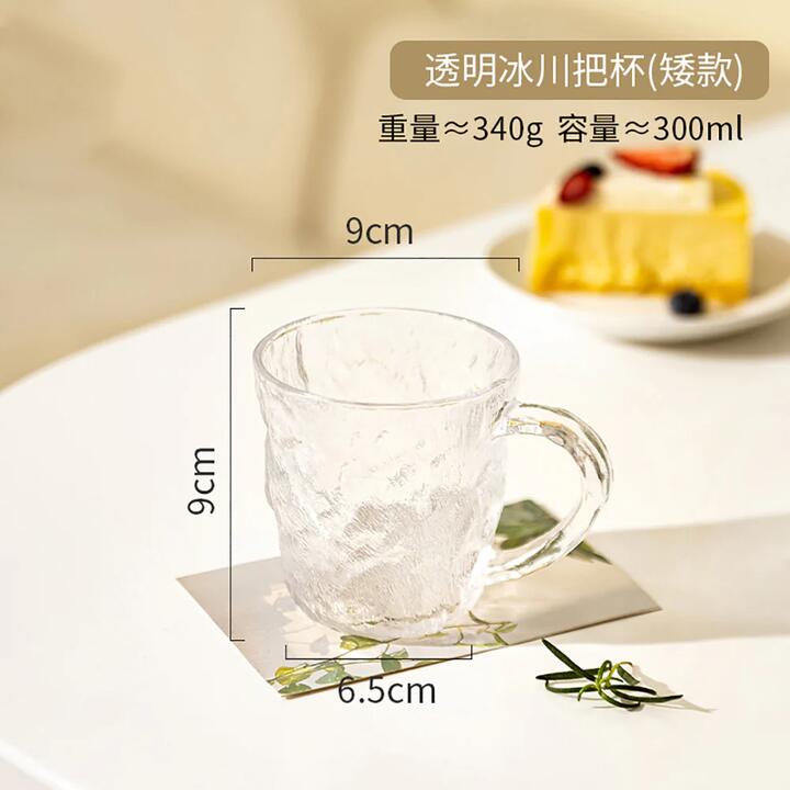 Modern SweetHome Transparent Glacier Handle Mug - Short