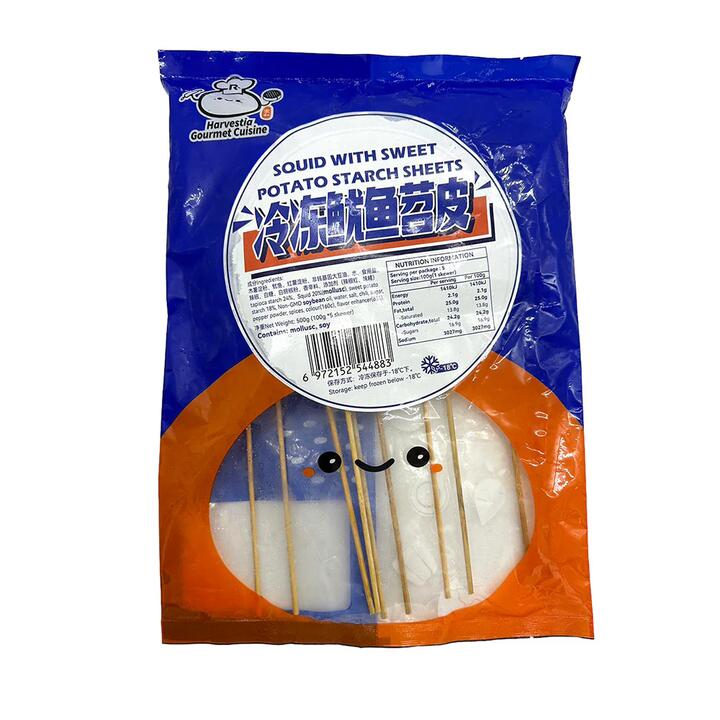 Jiahe Frozen Squid with Sweet Potato Starch Sheets - 500g