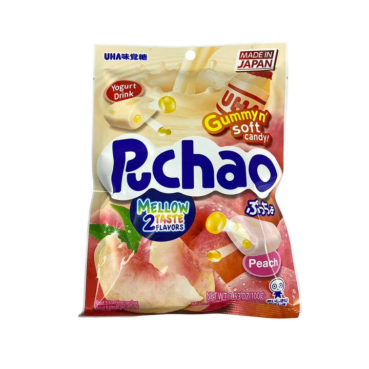 UHA Puchao Yogurt & Peach Flavored Soft Candy - 100g
