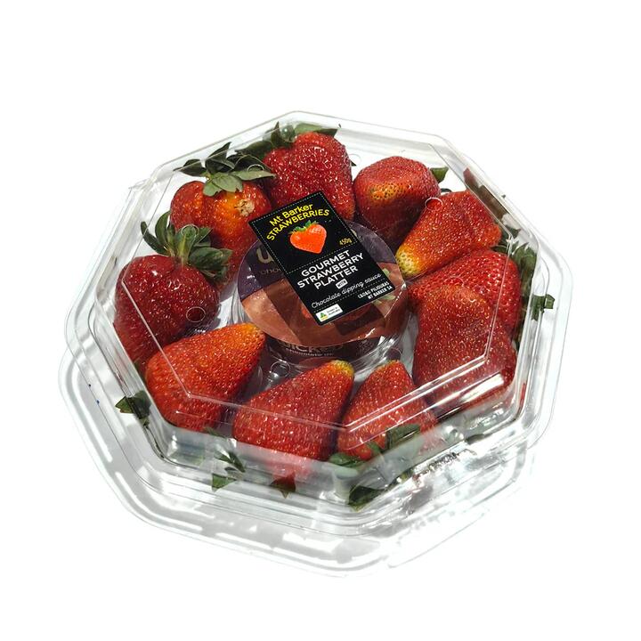 Mt Barker Gourmet Strawberry Platter with Chocolate Dipping Sauce - 450g