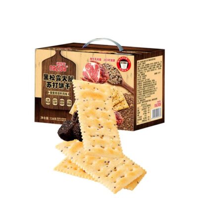 Naziba Black Truffle Ham Soda Crackers with Quinoa and Chia Seeds Flavor - 728g