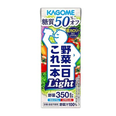 Kagome Yasai Seikatsu Light Vegetable Juice - Low Sugar, 200ml