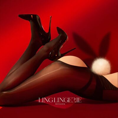 Ling Lingerie Black Stockings - L Size