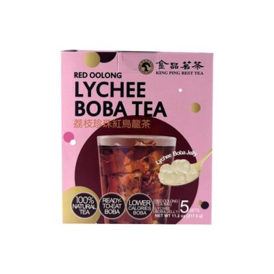 King Ping Best Tea Lychee Red Oolong Boba Milk Tea - 5 Packs, 317.5g