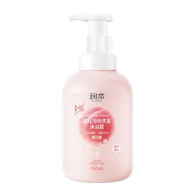 Runben Kids Foaming Shampoo & Body Wash with Peach Leaf Essence - 550ml