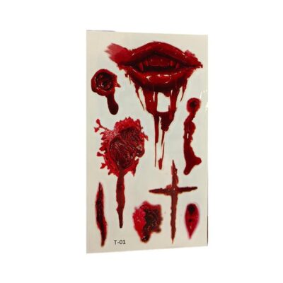 Halloween Realistic Scar Tattoo Stickers - Style A, 10 Sheets X3