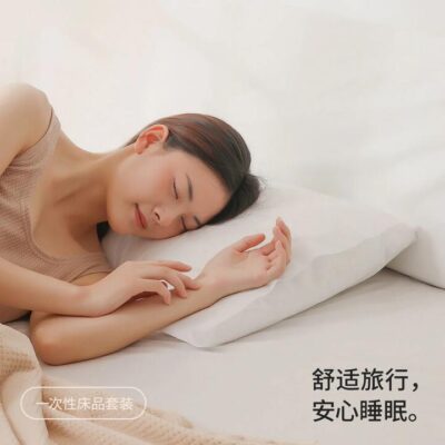 FaSoLa Disposable Travel Bed Sheet White 1.2m X3