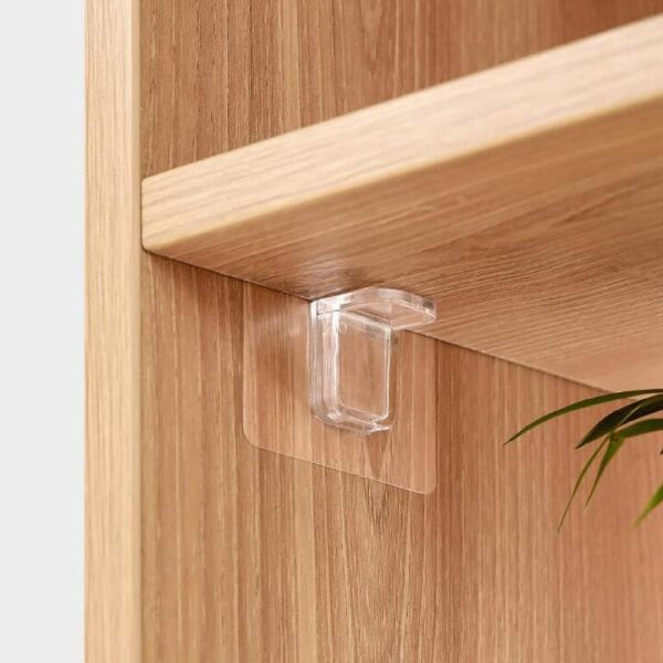 FaSoLa No-Drill Shelf Brackets - 4 Pack, Transparent X3