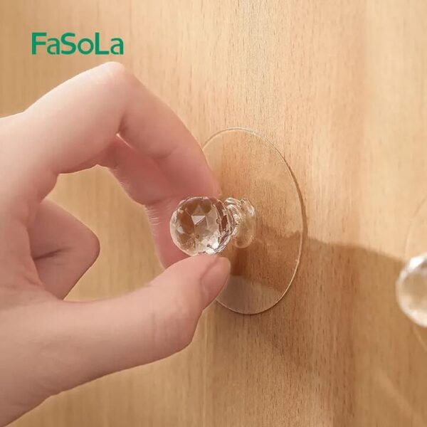 FaSoLa Multi-Functional Transparent Suction Cup Handles - 2 Pieces X2