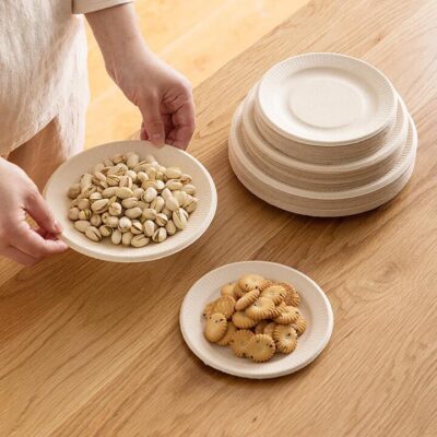 Camellia Natural Colour Round Plates (18cm) - Pack of 8 X3