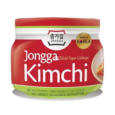 Jongga Korean Sliced Kimchi 300g - Traditional Fermented Sliced Napa Cabbage with Spicy & Tangy Flavor, 300g (10.6 oz)
