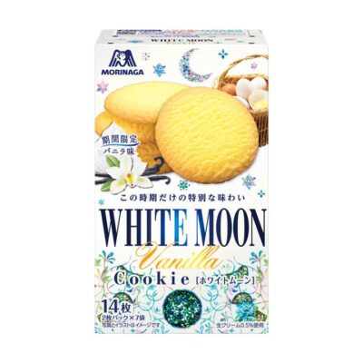 Morinaga White Moon Vanilla Cookies - 14 Pieces, 113g