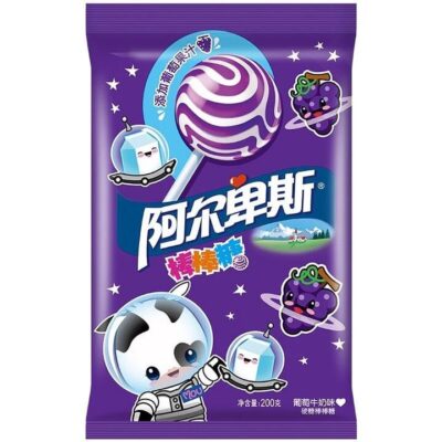 Alps Lollipops Grape Milk Flavor - 20 Pieces, 200g