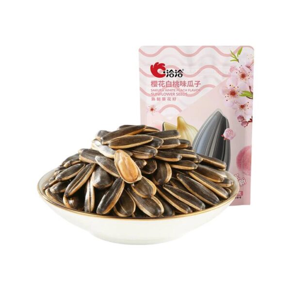 Chacha Sakura White Peach Flavor Sunflower Seeds - 98g