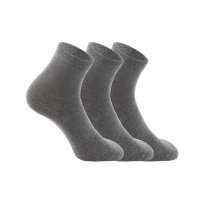 Lifease Cotton High Elastic Men's Socks - Grey, 3 Pairs