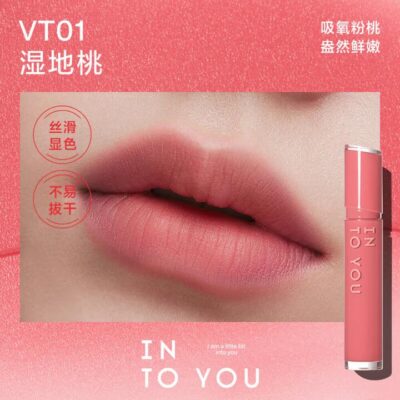 INTO YOU Velvet Lip Glaze VT01 Wetland Peach
