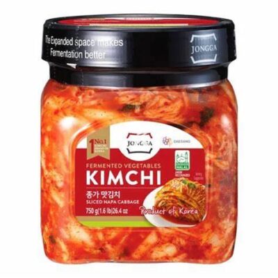 Jongga Korean Kimchi 750g - Traditional Fermented Sliced Napa Cabbage with Authentic Spicy & Tangy Flavor