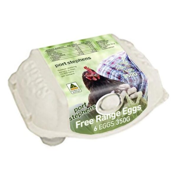 Port Stephens Free-Range Chicken Eggs, 6pcs 350g