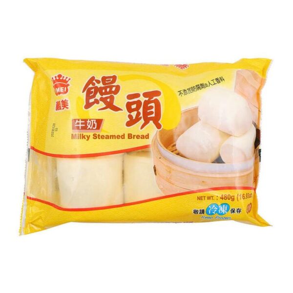 [Frozen] I-Mei Milk Mantou (Steamed Buns) 6pcs, Dairy-Free, 480g