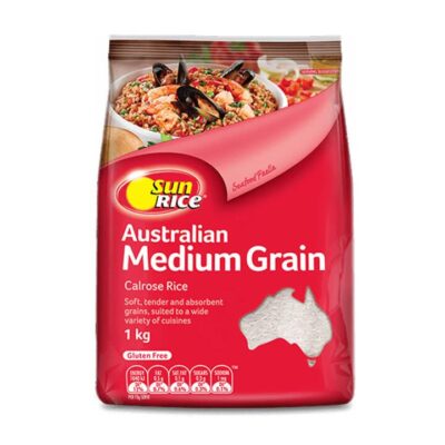 SunRice Australian Medium Grain Calrose Rice – 1kg Pack