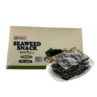 Hosan A+ Wasabi Seaweed Snack - 20 Packs, 80g