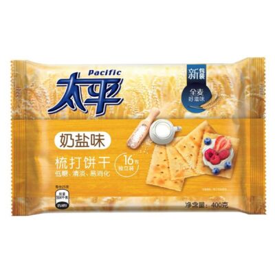 Taiping Soda Crackers with Milk Salt Flavor, 16 Pack, 400g