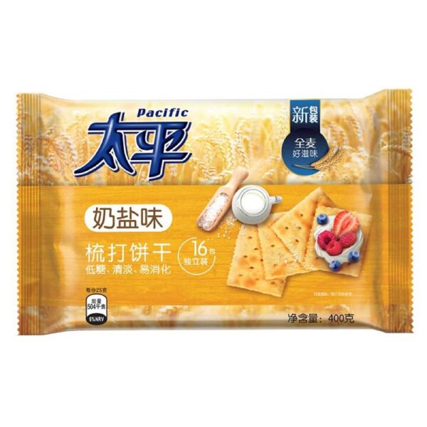 Taiping Soda Crackers with Milk Salt Flavor, 16 Pack, 400g