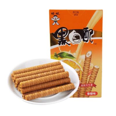 Want Want Black and White Roll - Orange Flavor, 56g