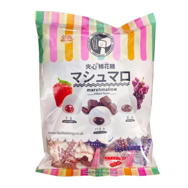Royal Family Mixed Flavor Marshmallows with Chocolate, Grape & Strawberry Filling, 150g