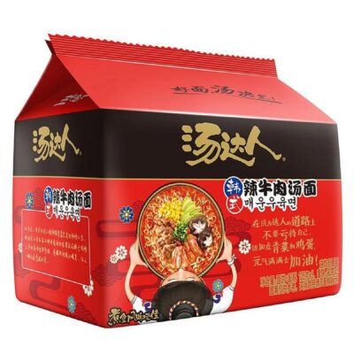 Tangdaren Ramyun Korean Style Spicy Beef Instant Noodles, 125g x 5 Packs per Bag