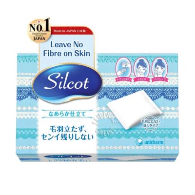 Unicharm Silcot Ultra Soft and Smooth Edge Cosmetic Cotton Pads, 82 Pieces