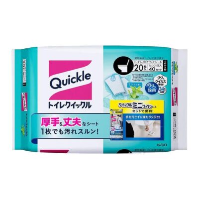 Kao Multi-Purpose Bathroom Disinfectant Wipes, Refill Pack, 10 Sheets * 2 Packs, 20 Sheets Total