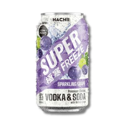 HACHII Super Freeze Low-Sugar Sparkling Grape Vodka & Soda - 350ml, 9% ABV
