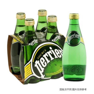 Perrier Sparkling Natural Mineral Water - 330ml, Pack of 4